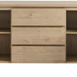 Modway Duval Oval Wood Grain 71 Inch Sideboard with Doors and Drawers in Hickory Frost