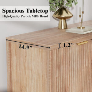 68875c6367f93e836624bc4f80d694496fa0efb45df84a56ebdd3.jpg Sideboard Buffet Cabinet, 31" Storage Cabinet with 2 Doors and Adjustable Shelves, Sideboard Console for Dinning Room, Kitchen and Living Room - Oak