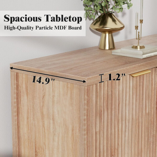 68875c6367f93e836624bc4f80d694496fa0efb45df84a56ebdd3.jpg Sideboard Buffet Cabinet, 31" Storage Cabinet with 2 Doors and Adjustable Shelves, Sideboard Console for Dinning Room, Kitchen and Living Room - Oak