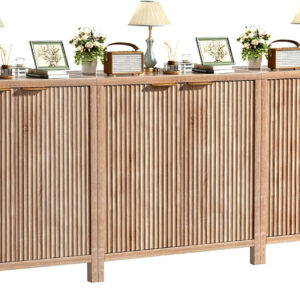 68875c64dd86b8bd5b30df3b2e6edabb3ec0fe608965f0a235716.jpg Sideboard Buffet Cabinet, 31" Storage Cabinet with 2 Doors and Adjustable Shelves, Sideboard Console for Dinning Room, Kitchen and Living Room - Oak