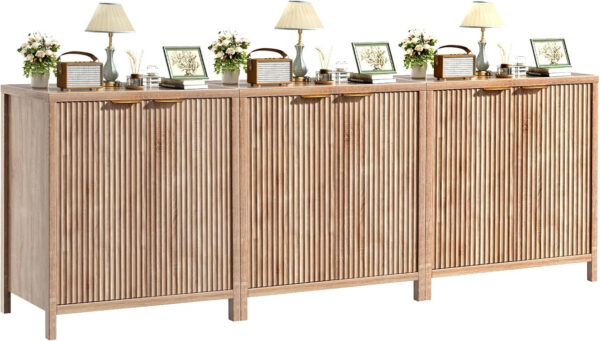 68875c64dd86b8bd5b30df3b2e6edabb3ec0fe608965f0a235716.jpg Sideboard Buffet Cabinet, 31" Storage Cabinet with 2 Doors and Adjustable Shelves, Sideboard Console for Dinning Room, Kitchen and Living Room - Oak
