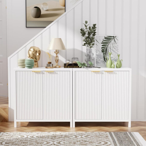 68875c67c342a2e90ed6e636ce711cb237bea3a8dead6d85b6fb1.jpg Sideboard Buffet Cabinet, 31" Storage Cabinet with 2 Doors and Adjustable Shelves, Sideboard Console for Dinning Room, Kitchen and Living Room - Oak