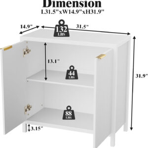 68875c705e7669be4eb8b9738edfe10b0d8572861be0f1661ff32.jpg Sideboard Buffet Cabinet, 31" Storage Cabinet with 2 Doors and Adjustable Shelves, Sideboard Console for Dinning Room, Kitchen and Living Room - Oak
