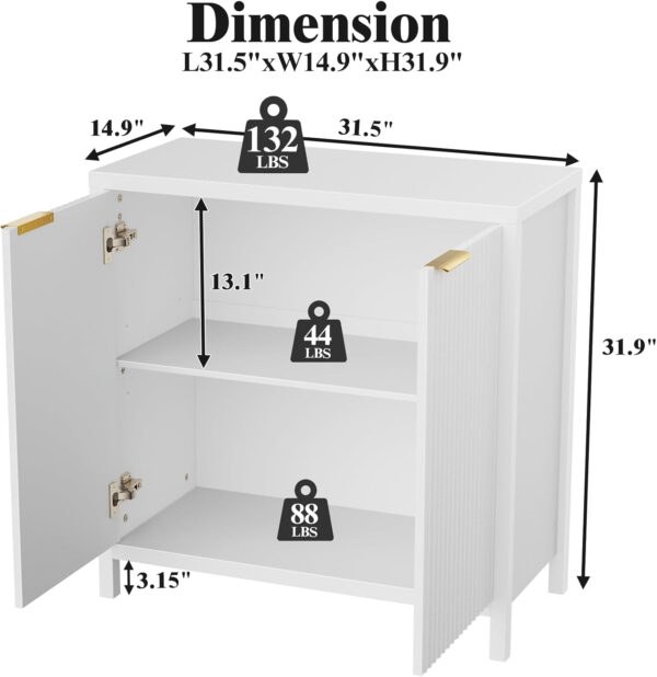 68875c705e7669be4eb8b9738edfe10b0d8572861be0f1661ff32.jpg Sideboard Buffet Cabinet, 31" Storage Cabinet with 2 Doors and Adjustable Shelves, Sideboard Console for Dinning Room, Kitchen and Living Room - Oak