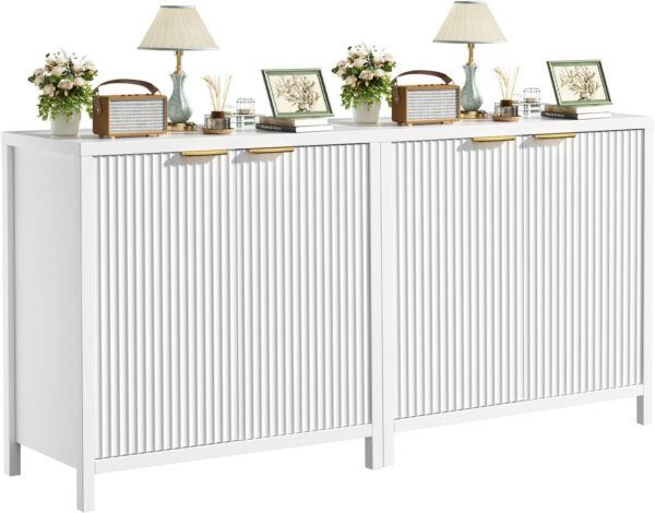68875c72202b54fd8087ddd50aa18452f7a2c1b22a4e813546826.jpg Sideboard Buffet Cabinet, 31" Storage Cabinet with 2 Doors and Adjustable Shelves, Sideboard Console for Dinning Room, Kitchen and Living Room - Oak