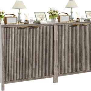 68875c7a94b02f5a94bd6aa8d4f77079b960f97b502276266dc1f.jpg Sideboard Buffet Cabinet, 31" Storage Cabinet with 2 Doors and Adjustable Shelves, Sideboard Console for Dinning Room, Kitchen and Living Room - Oak