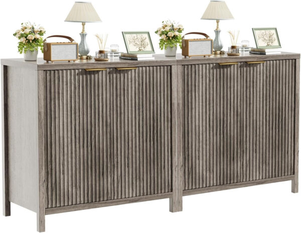 68875c7a94b02f5a94bd6aa8d4f77079b960f97b502276266dc1f.jpg Sideboard Buffet Cabinet, 31" Storage Cabinet with 2 Doors and Adjustable Shelves, Sideboard Console for Dinning Room, Kitchen and Living Room - Oak