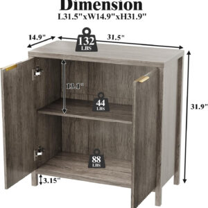 68875c7d43be17a9efe02ae21a1a177bd3b719656149186b9fe73.jpg Sideboard Buffet Cabinet, 31" Storage Cabinet with 2 Doors and Adjustable Shelves, Sideboard Console for Dinning Room, Kitchen and Living Room - Oak