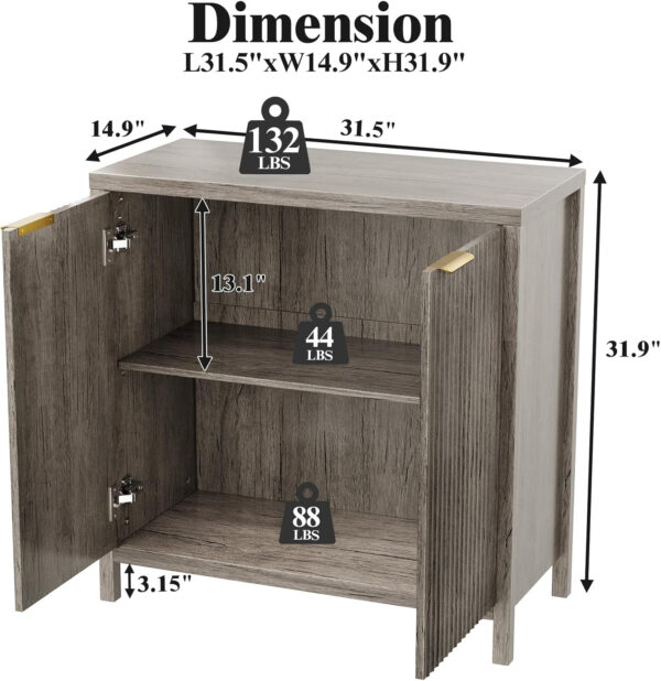 68875c7d43be17a9efe02ae21a1a177bd3b719656149186b9fe73.jpg Sideboard Buffet Cabinet, 31" Storage Cabinet with 2 Doors and Adjustable Shelves, Sideboard Console for Dinning Room, Kitchen and Living Room - Oak