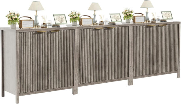 68875c83c6225bb64620fef36cb83ac3169ddbf9935a0e89010af.jpg Sideboard Buffet Cabinet, 31" Storage Cabinet with 2 Doors and Adjustable Shelves, Sideboard Console for Dinning Room, Kitchen and Living Room - Oak