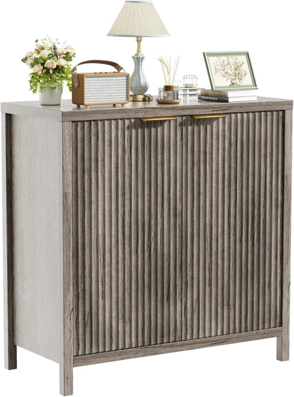 68875c8503166c2fe86a28b64b16b0007f873afab243ac7f91c40.jpg Sideboard Buffet Cabinet, 31" Storage Cabinet with 2 Doors and Adjustable Shelves, Sideboard Console for Dinning Room, Kitchen and Living Room - Oak