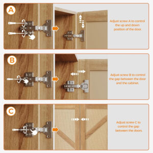 Grille Buffet Cabinet with Storage, Sideboards 2 Doors with Metal Base and Adjustable Shelf for Kitchen, Coffee Bar, Dining Room, Entryway, Hallway,Living Room