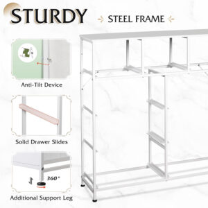WLIVE 9-Drawer Dresser, Fabric Storage Tower for Bedroom, Hallway, Entryway, Closet, Tall Chest Organizer Unit with Fabric Bins, Steel Frame, Wood Top, Easy Pull Handle, Charcoal Black