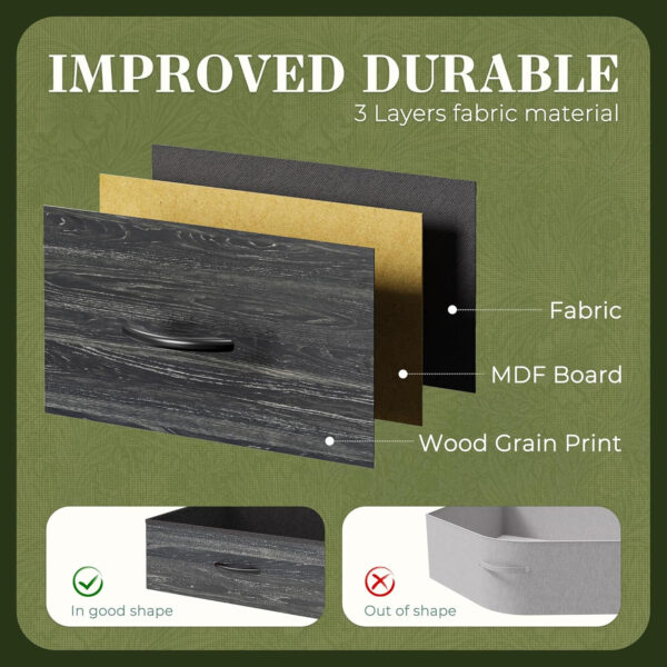 Huuger 70 Inch Dresser for Bedroom, TV Stand for 65, 75, 80 Inch TV, 12 Fabric Drawer Long Dresser, Large Entertainment Center for Bedroom, Wide Chest of Drawer with Storage, Rustic Brown