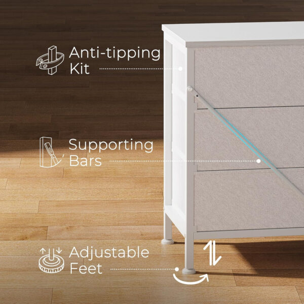 Huuger 70 Inch Dresser for Bedroom, TV Stand for 65, 75, 80 Inch TV, 12 Fabric Drawer Long Dresser, Large Entertainment Center for Bedroom, Wide Chest of Drawer with Storage, Rustic Brown