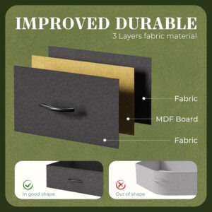 Huuger 70 Inch Dresser for Bedroom, TV Stand for 65, 75, 80 Inch TV, 12 Fabric Drawer Long Dresser, Large Entertainment Center for Bedroom, Wide Chest of Drawer with Storage, Rustic Brown