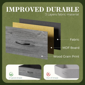 Huuger 70 Inch Dresser for Bedroom, TV Stand for 65, 75, 80 Inch TV, 12 Fabric Drawer Long Dresser, Large Entertainment Center for Bedroom, Wide Chest of Drawer with Storage, Rustic Brown