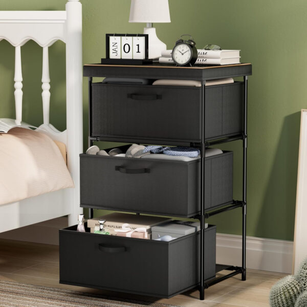 Dresser with 6 Fabric Drawer Stand Desktop Sturdy Metal Plastic Support Tube Cube Storage Cabinet for Bedroom Organization Dorm Front Hall Entryway