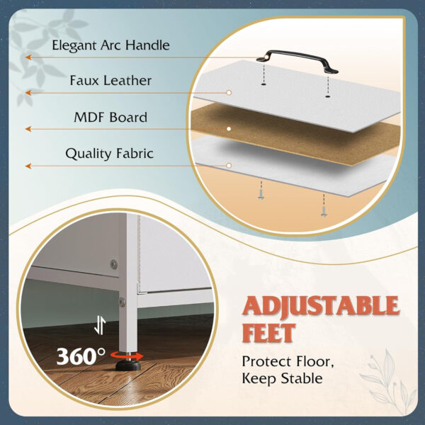 WLIVE 6 Drawer Dresser for Bedroom Large, Fabric Wide Dresser TV Stand for 50, 55, 60 inch TV, Big Long Chest of Drawers with Deep Drawer for Closet, Bedroom, Living Room, Hallway, Rustic Brown