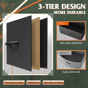 WLIVE Dresser with 4 Drawers, Fabric Storage Tower, Organizer Unit for Bedroom, Hallway, Entryway, Closets, Sturdy Steel Frame, Wood Top, Easy Pull Handle, Charcoal Black