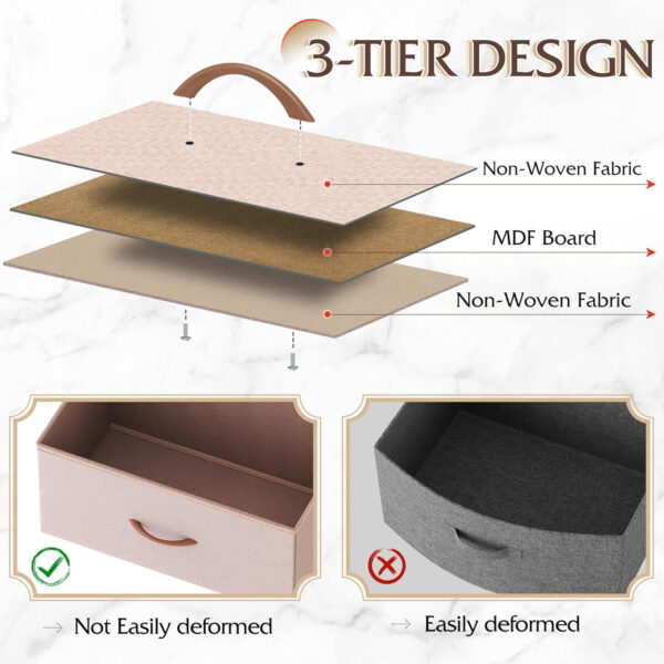 WLIVE Dresser with 4 Drawers, Fabric Storage Tower, Organizer Unit for Bedroom, Hallway, Entryway, Closets, Sturdy Steel Frame, Wood Top, Easy Pull Handle, Charcoal Black