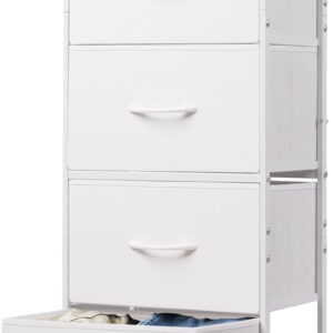 WLIVE Dresser with 4 Drawers, Fabric Storage Tower, Organizer Unit for Bedroom, Hallway, Entryway, Closets, Sturdy Steel Frame, Wood Top, Easy Pull Handle, Charcoal Black