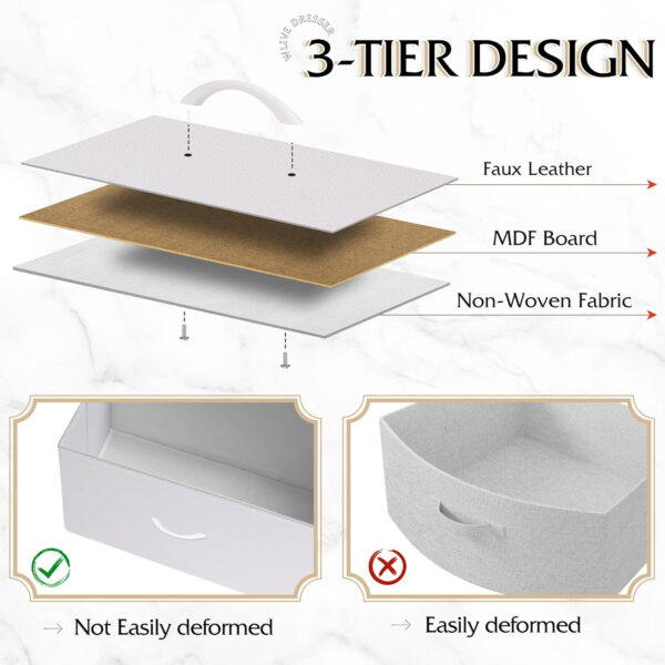 WLIVE Dresser with 4 Drawers, Fabric Storage Tower, Organizer Unit for Bedroom, Hallway, Entryway, Closets, Sturdy Steel Frame, Wood Top, Easy Pull Handle, Charcoal Black