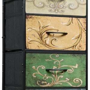 WLIVE Dresser with 4 Drawers, Fabric Storage Tower, Organizer Unit for Bedroom, Hallway, Entryway, Closets, Sturdy Steel Frame, Wood Top, Easy Pull Handle, Charcoal Black