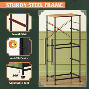 WLIVE Dresser with 4 Drawers, Fabric Storage Tower, Organizer Unit for Bedroom, Hallway, Entryway, Closets, Sturdy Steel Frame, Wood Top, Easy Pull Handle, Charcoal Black