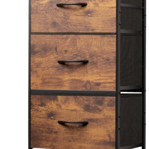 WLIVE Dresser with 4 Drawers, Fabric Storage Tower, Organizer Unit for Bedroom, Hallway, Entryway, Closets, Sturdy Steel Frame, Wood Top, Easy Pull Handle, Charcoal Black