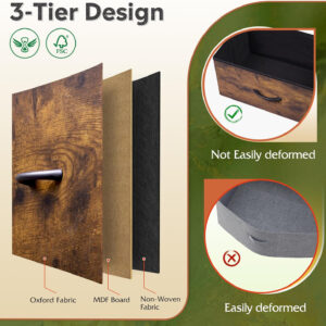 WLIVE Dresser with 4 Drawers, Fabric Storage Tower, Organizer Unit for Bedroom, Hallway, Entryway, Closets, Sturdy Steel Frame, Wood Top, Easy Pull Handle, Charcoal Black