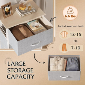 WLIVE Dresser with 4 Drawers, Fabric Storage Tower, Organizer Unit for Bedroom, Hallway, Entryway, Closets, Sturdy Steel Frame, Wood Top, Easy Pull Handle, Charcoal Black