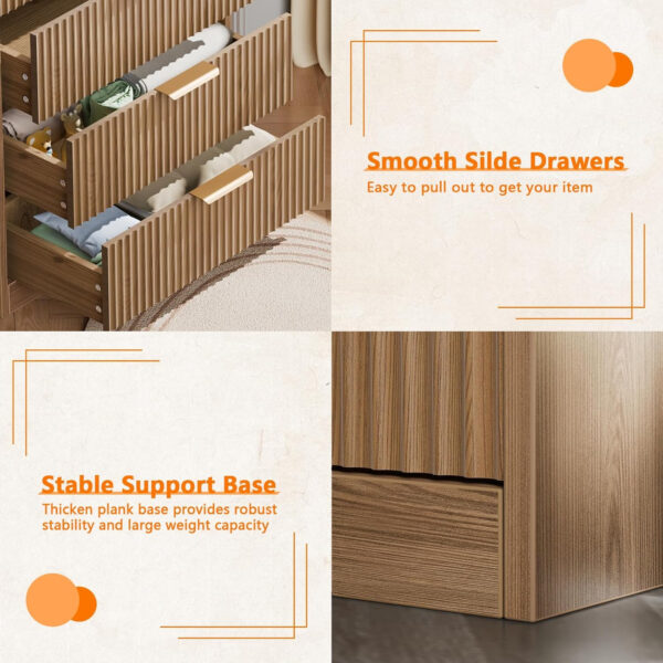 Furnulem 4-Drawer Dresser for Bedroom - White Wood Chest of Drawers Closet Storage Cabinet Organizer for Bedroom, Living Room, Hallway & Office