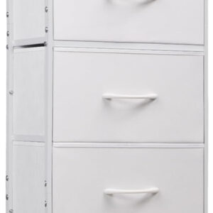 WLIVE Fabric Dresser, 5-Drawer Tall Dresser for Bedroom, Storage Organizer with Fabric Bins, Wood Top, Sturdy Steel Frame, Chest of Drawers for Closet, Hallway, Rustic Brown Wood Grain Print