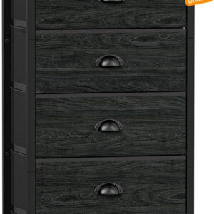 Furnulem White Tall Dresser for Bedroom,Vertical Storage Tower Unit and End Table with 6 Drawers, Nightstand Furniture with Fabric Drawer Organizer in Living Room,Closet,Entryway,Hallyway