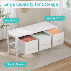 68876fb5d3522c9e376547a90f181237fa645ee096b357da5d311.jpg BOLUO Closet Storage with 3 Fabric Drawers Small White Dresser for Closet Floor Organizer Dorm Bedroom