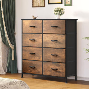 YITAHOME Fabric Dresser Drawer, Tall Storage with 8 Drawers, Dresser & Chest of Drawers, Storage Drawer Organizer for Closet, Living Room, Closets