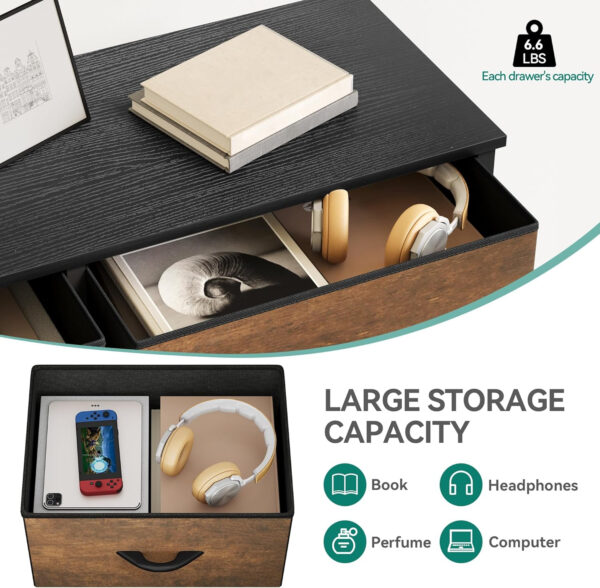 YITAHOME Fabric Dresser Drawer, Tall Storage with 8 Drawers, Dresser & Chest of Drawers, Storage Drawer Organizer for Closet, Living Room, Closets