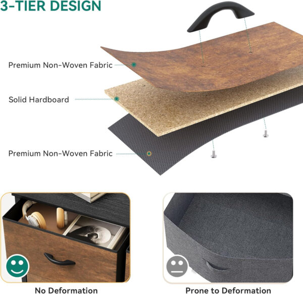 YITAHOME Fabric Dresser Drawer, Tall Storage with 8 Drawers, Dresser & Chest of Drawers, Storage Drawer Organizer for Closet, Living Room, Closets