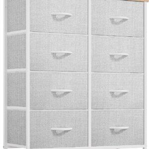 YITAHOME Fabric Dresser Drawer, Tall Storage with 8 Drawers, Dresser & Chest of Drawers, Storage Drawer Organizer for Closet, Living Room, Closets