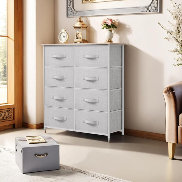 YITAHOME Fabric Dresser Drawer, Tall Storage with 8 Drawers, Dresser & Chest of Drawers, Storage Drawer Organizer for Closet, Living Room, Closets