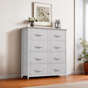 YITAHOME Fabric Dresser Drawer, Tall Storage with 8 Drawers, Dresser & Chest of Drawers, Storage Drawer Organizer for Closet, Living Room, Closets