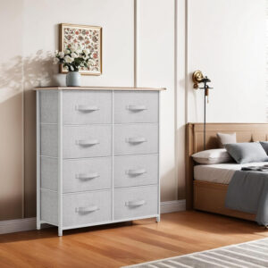 YITAHOME Fabric Dresser Drawer, Tall Storage with 8 Drawers, Dresser & Chest of Drawers, Storage Drawer Organizer for Closet, Living Room, Closets