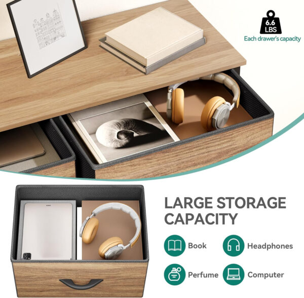 YITAHOME Fabric Dresser Drawer, Tall Storage with 8 Drawers, Dresser & Chest of Drawers, Storage Drawer Organizer for Closet, Living Room, Closets