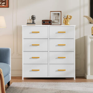 YITAHOME Fabric Dresser Drawer, Tall Storage with 8 Drawers, Dresser & Chest of Drawers, Storage Drawer Organizer for Closet, Living Room, Closets