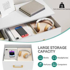 YITAHOME Fabric Dresser Drawer, Tall Storage with 8 Drawers, Dresser & Chest of Drawers, Storage Drawer Organizer for Closet, Living Room, Closets