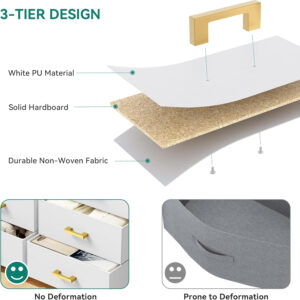 YITAHOME Fabric Dresser Drawer, Tall Storage with 8 Drawers, Dresser & Chest of Drawers, Storage Drawer Organizer for Closet, Living Room, Closets