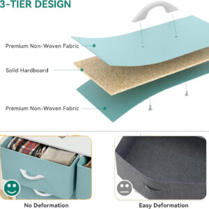 YITAHOME Fabric Dresser Drawer, Tall Storage with 8 Drawers, Dresser & Chest of Drawers, Storage Drawer Organizer for Closet, Living Room, Closets