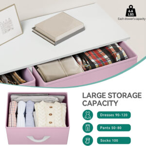 YITAHOME Fabric Dresser Drawer, Tall Storage with 8 Drawers, Dresser & Chest of Drawers, Storage Drawer Organizer for Closet, Living Room, Closets