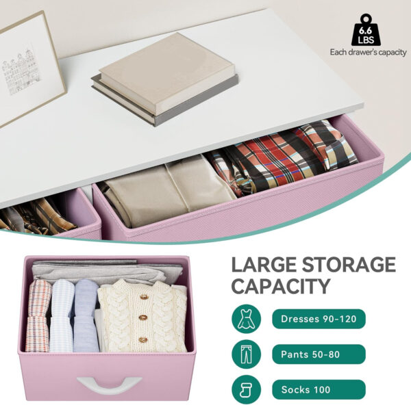 YITAHOME Fabric Dresser Drawer, Tall Storage with 8 Drawers, Dresser & Chest of Drawers, Storage Drawer Organizer for Closet, Living Room, Closets